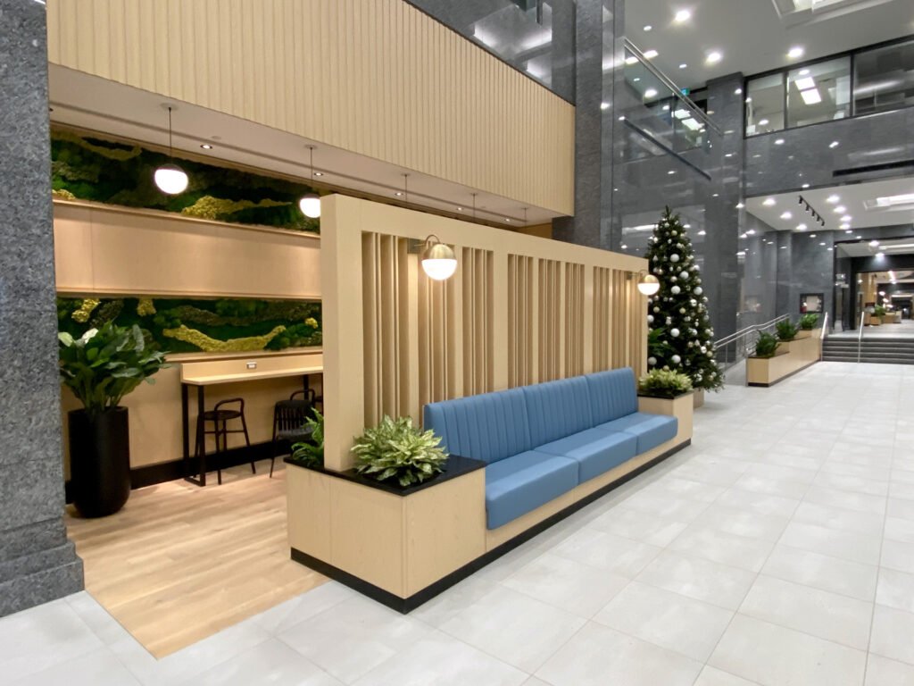 LTR Industries project Constitution Square bench moss wall