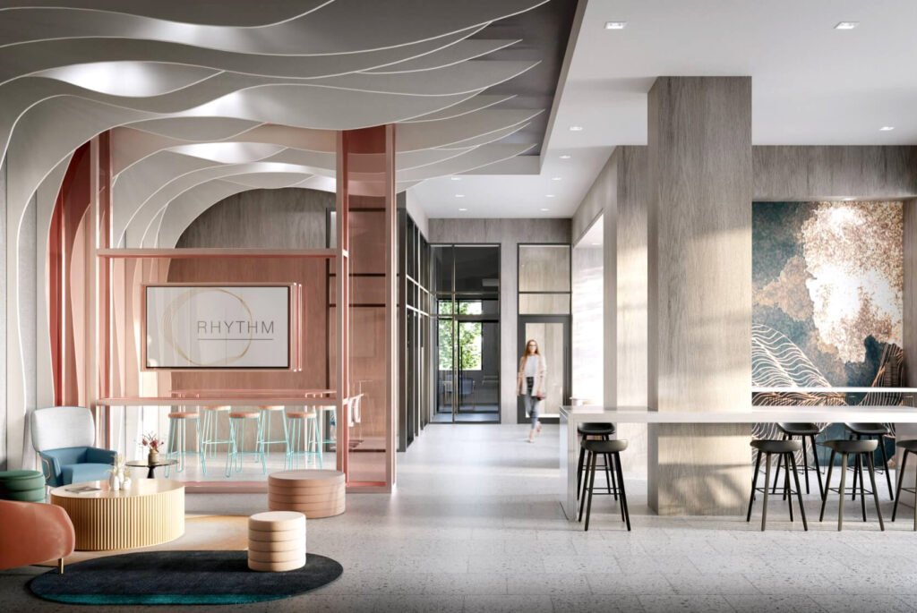 LTR Industries project Rhythm Westgate Apartments lobby