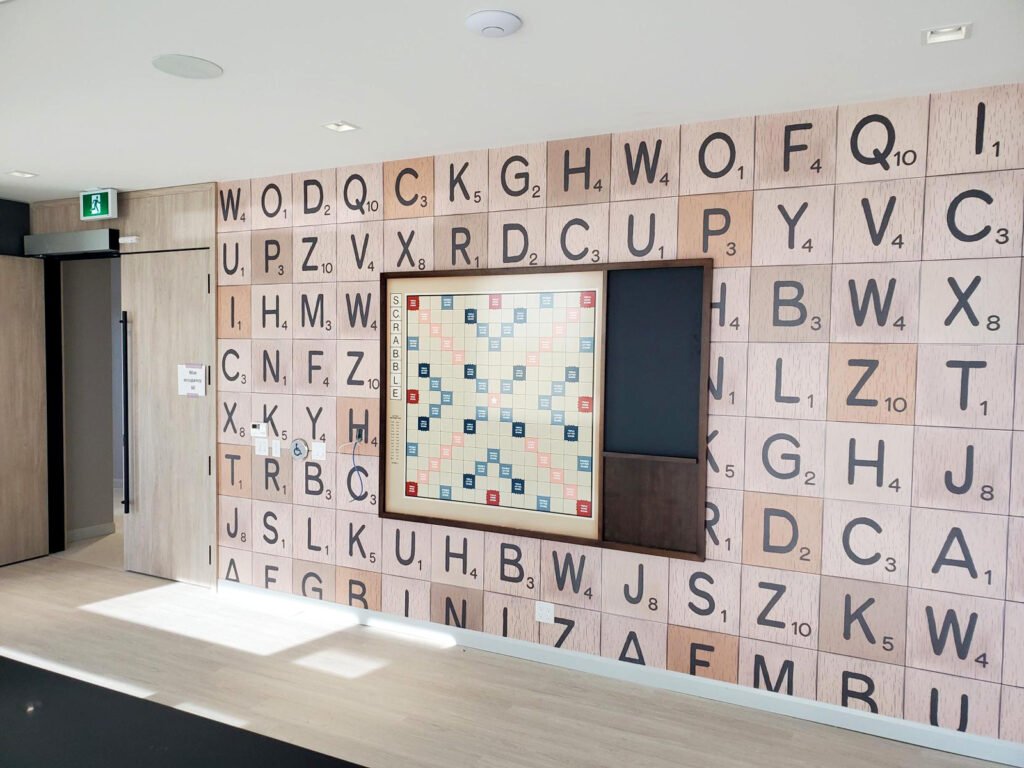 LTR Industries project rhythm westgate apartments custom scrabble wall